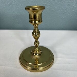 Vintage Brass Candlestick 4 3/4" Tall-  Taper Candles -‎ Made In Korea